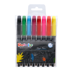 Marcador Trazo Fino Doricolor Surtido x 8 uds