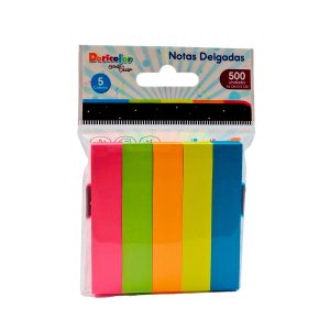 Notas Adhesivas Delgadas Doricolor Surtidas x 500 uds