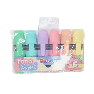 Resaltador Pastel Plano Doricolor Surtido x 6 uds
