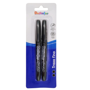 Marcador Trazo Fino Doricolor Negro x 2 uds